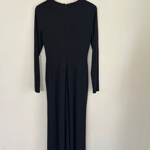 Lauren Ralph Lauren Black Label Gown Nadira Jersey Front Twist Dress SZ6 Black - Picture 6 of 10